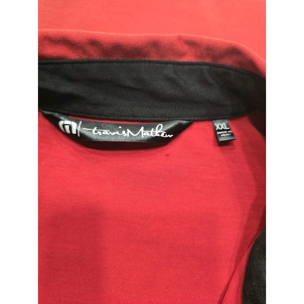 TravisMathew Mens XXL Red Pima Cotton Blend Short Sleeve Golf Polo‎ Shirt - Picture 4 of 7